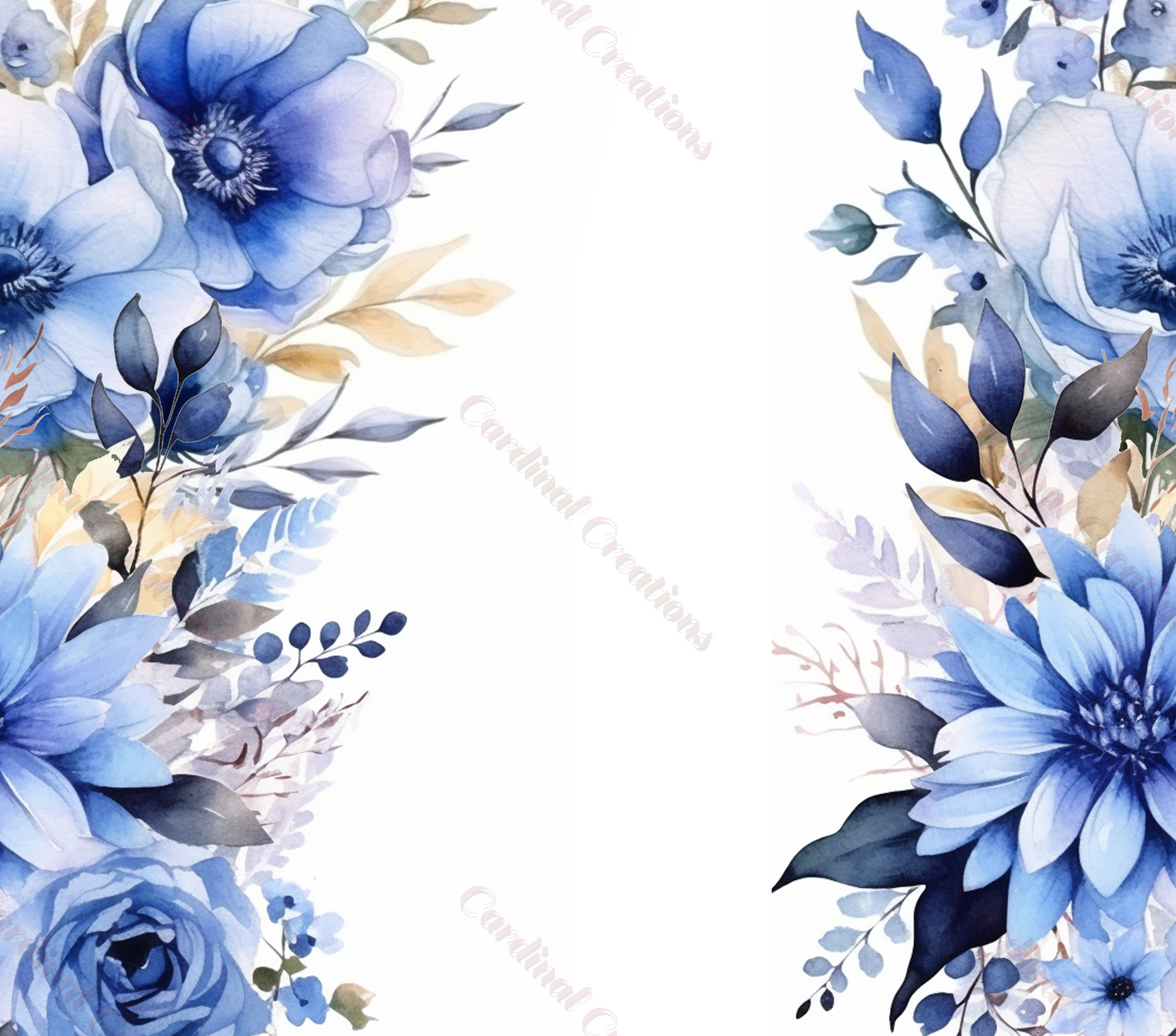 Blue Floral with Personalization