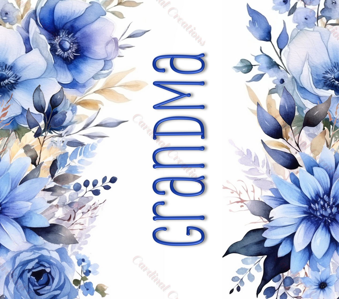 Blue Floral with Personalization