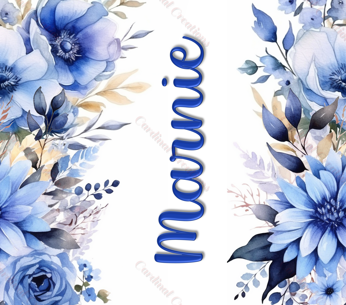 Blue Floral with Personalization