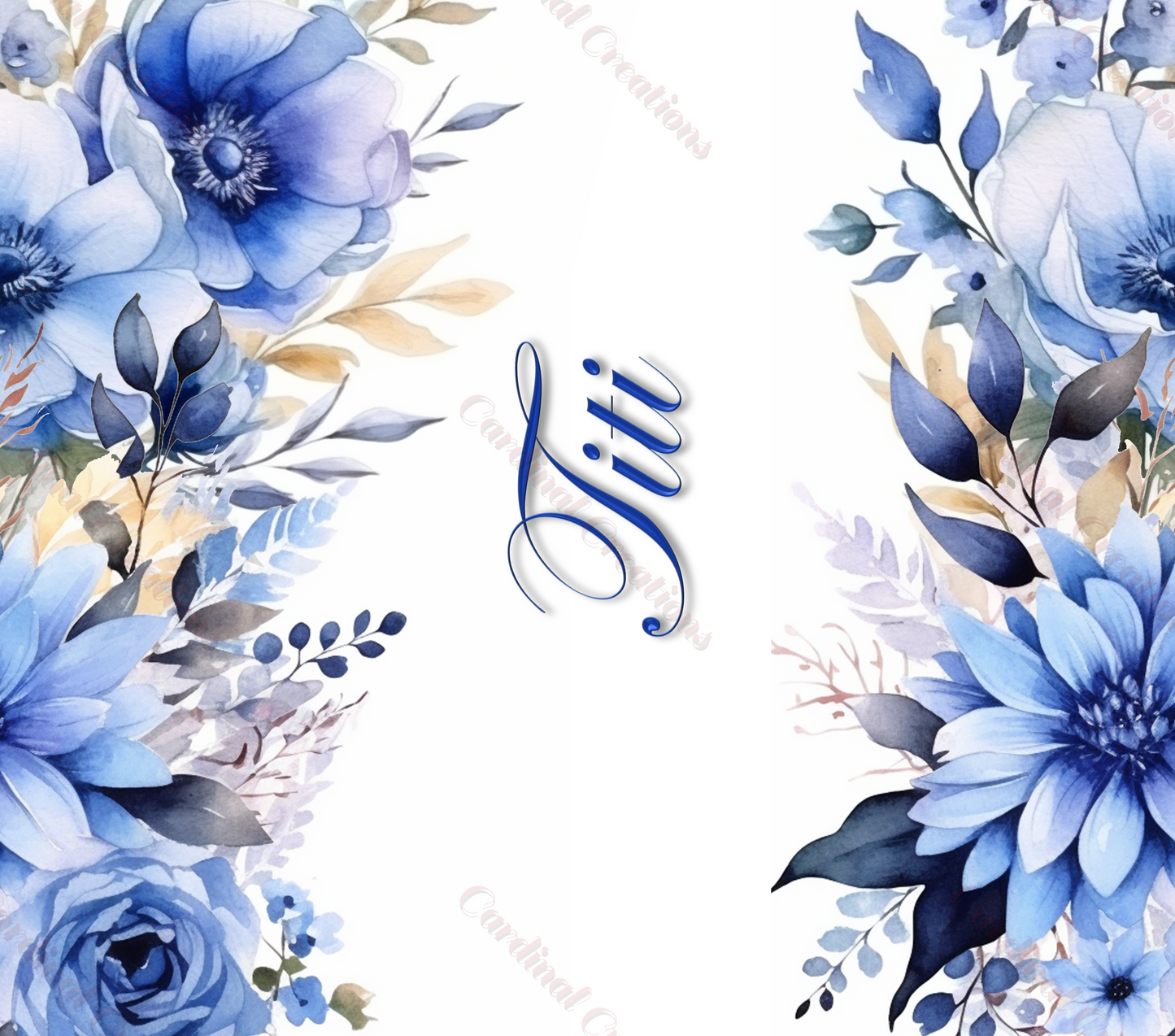 Blue Floral with Personalization