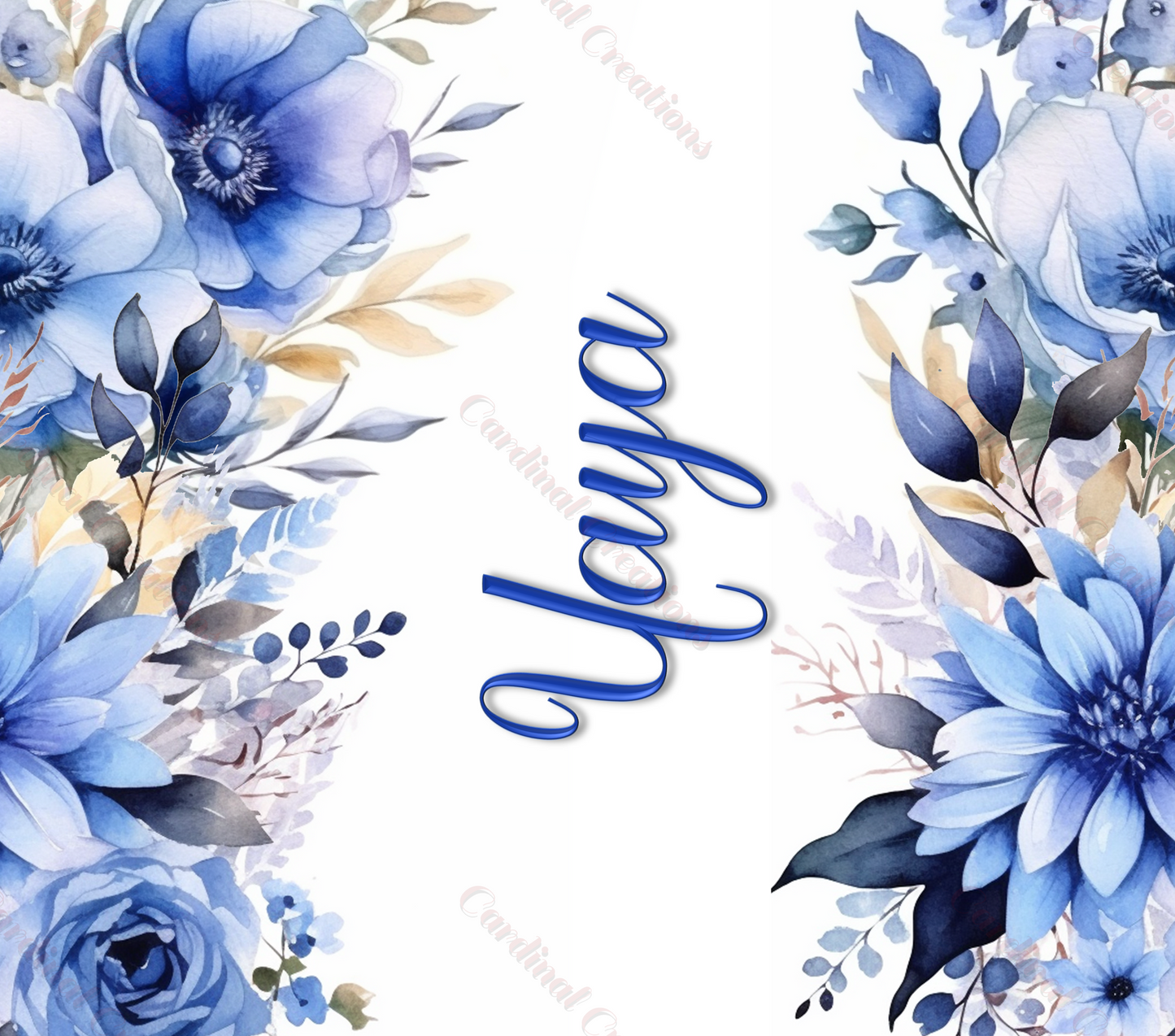 Blue Floral with Personalization