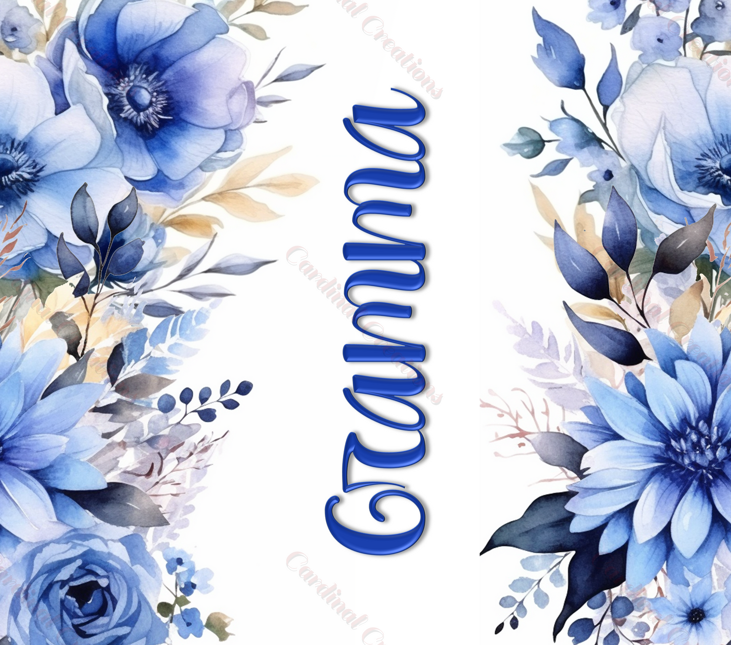 Blue Floral with Personalization