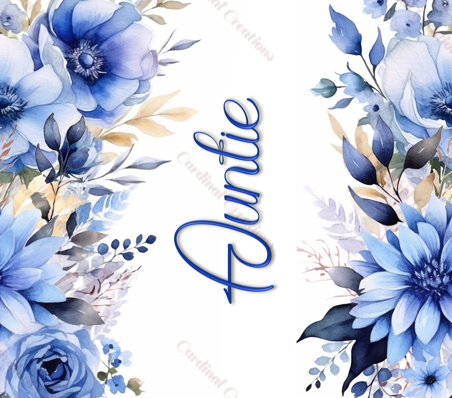 Blue Floral with Personalization