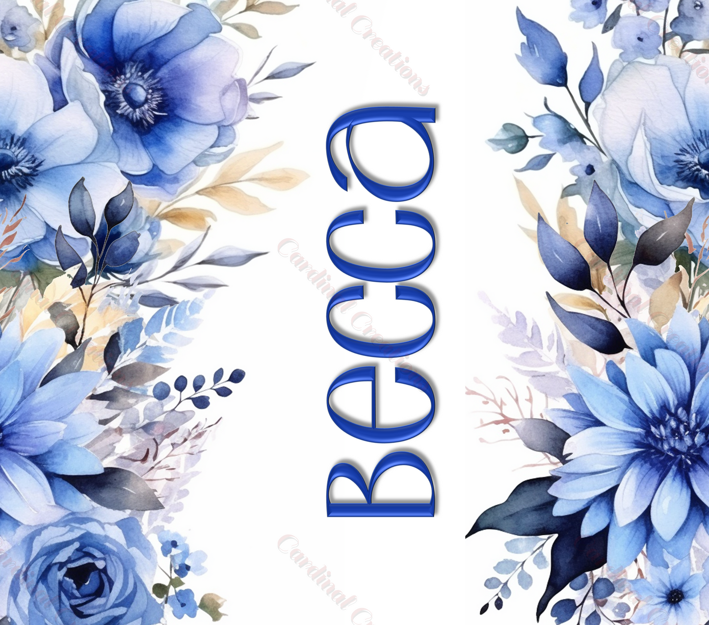 Blue Floral with Personalization