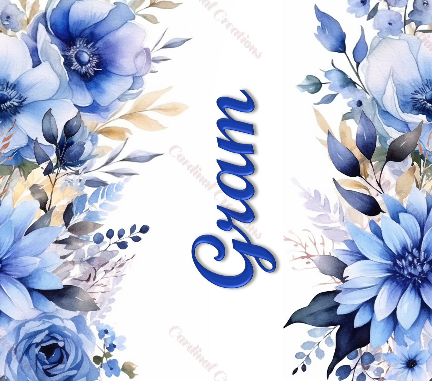 Blue Floral with Personalization