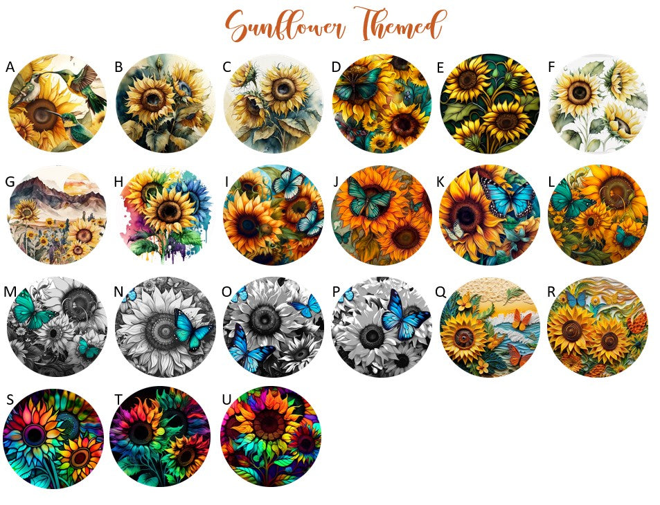 Ceramic Car Coasters - Sunflowers MULTIPLE DESIGNS