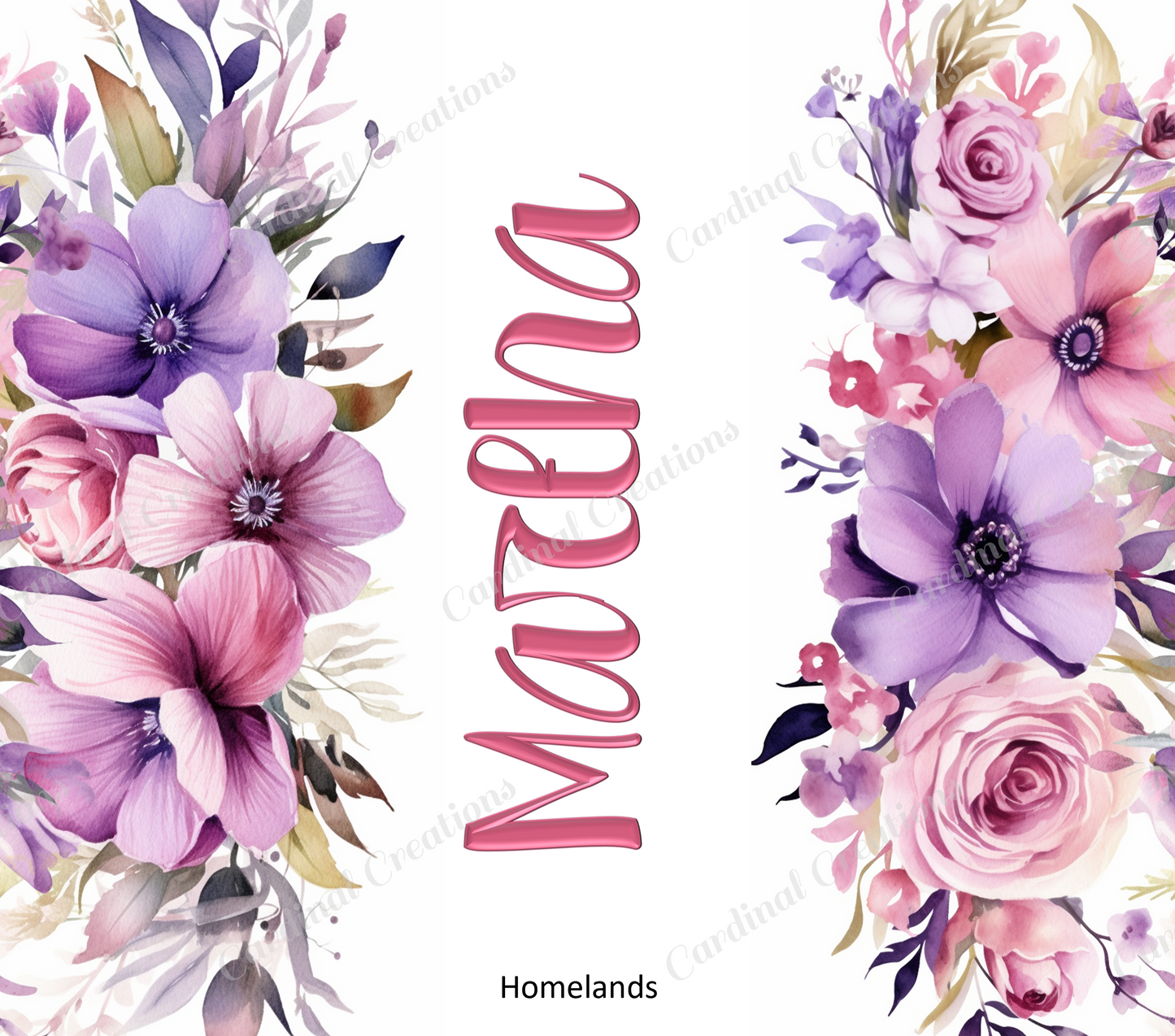 Pink & Purple Floral with Personalization