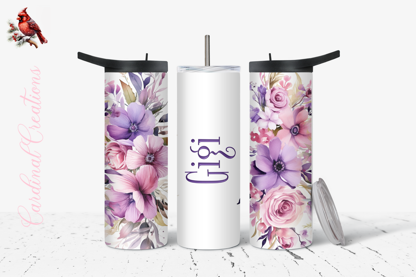 Pink & Purple Floral with Personalization