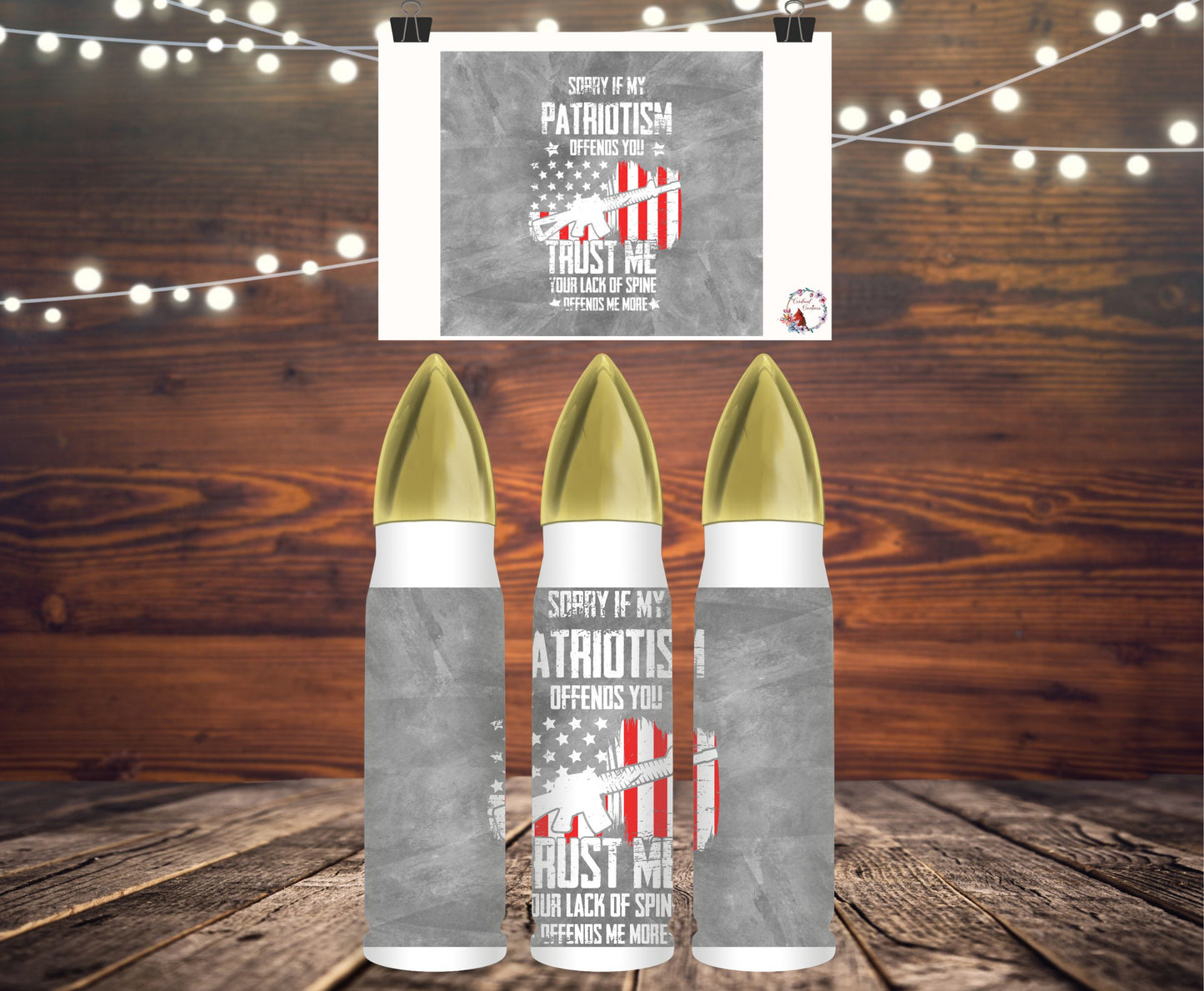 Bullet Thermos 33oz - Sorry if my patriotism offends you