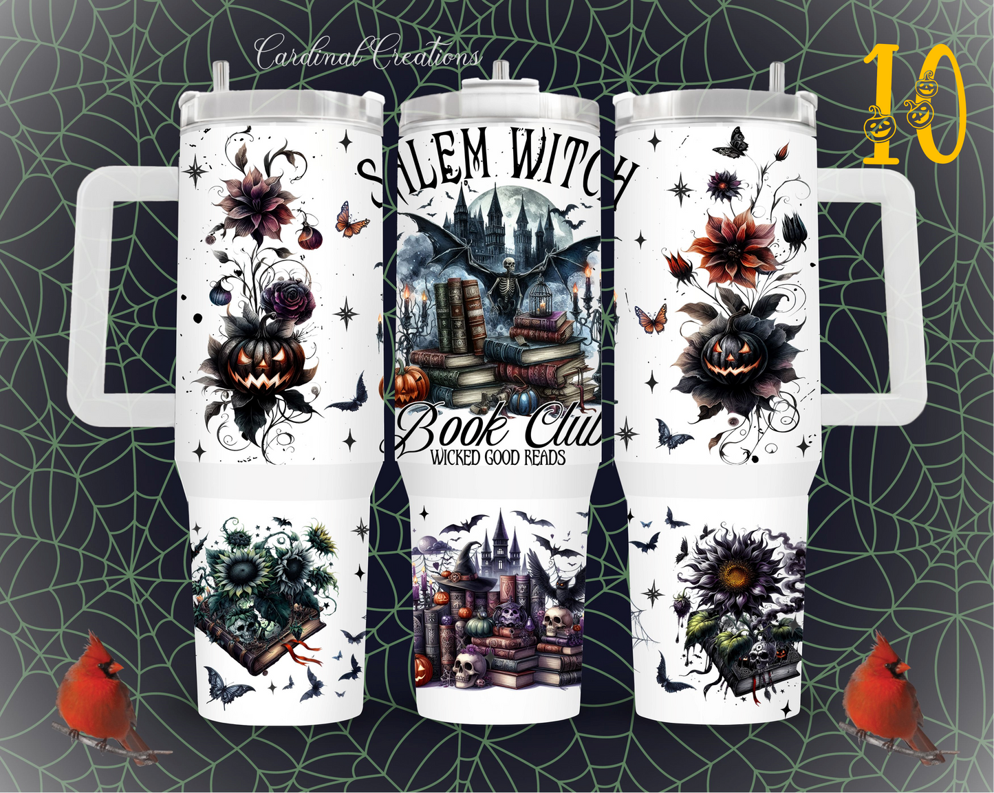 40oz Salem Witch Book Club - 10 design Options