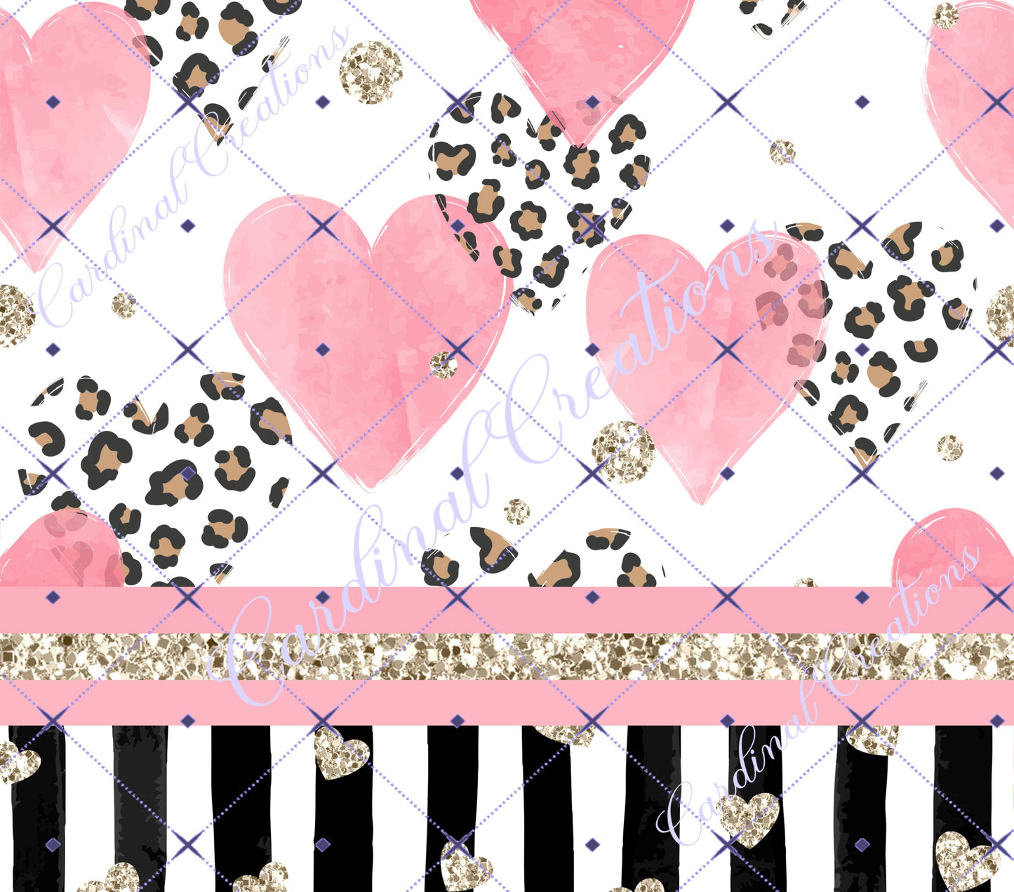 Pink Hearts and Leopard