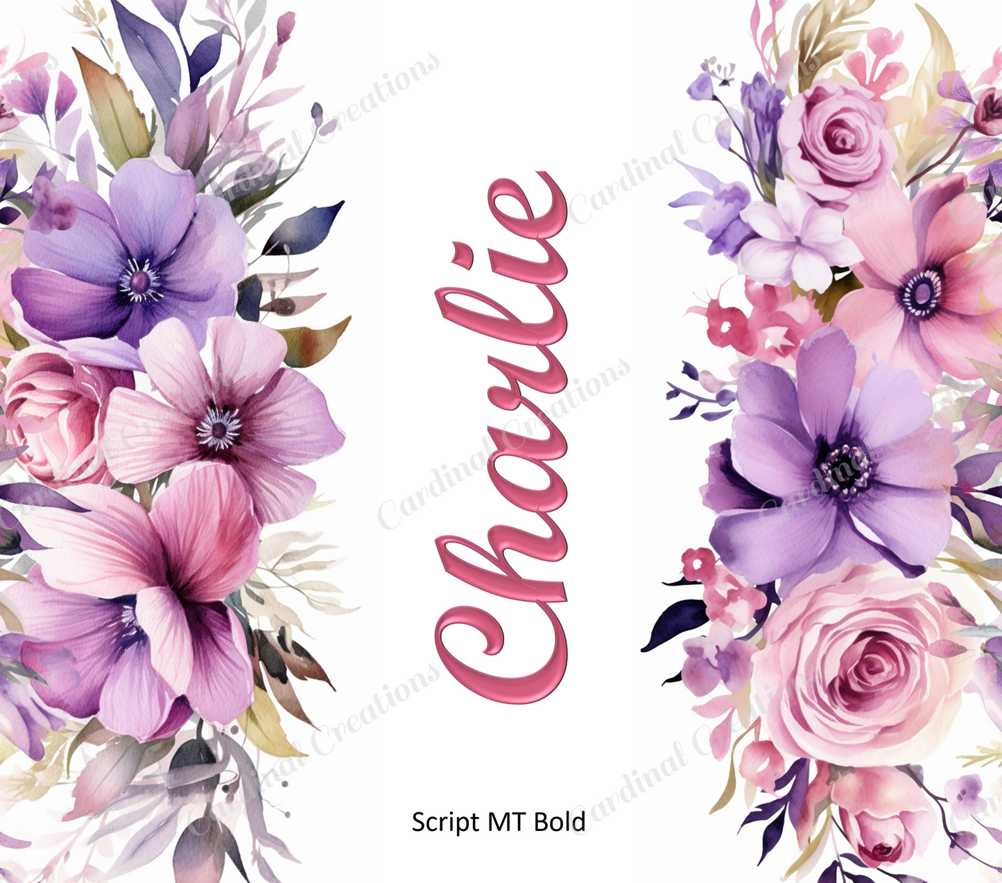 Pink & Purple Floral with Personalization