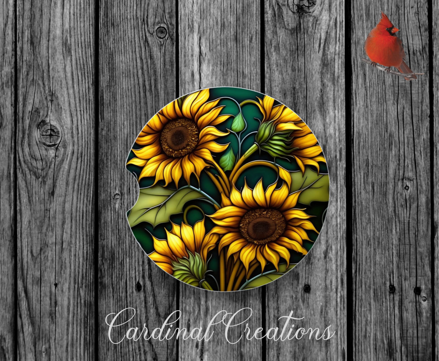 Ceramic Car Coasters - Sunflowers MULTIPLE DESIGNS