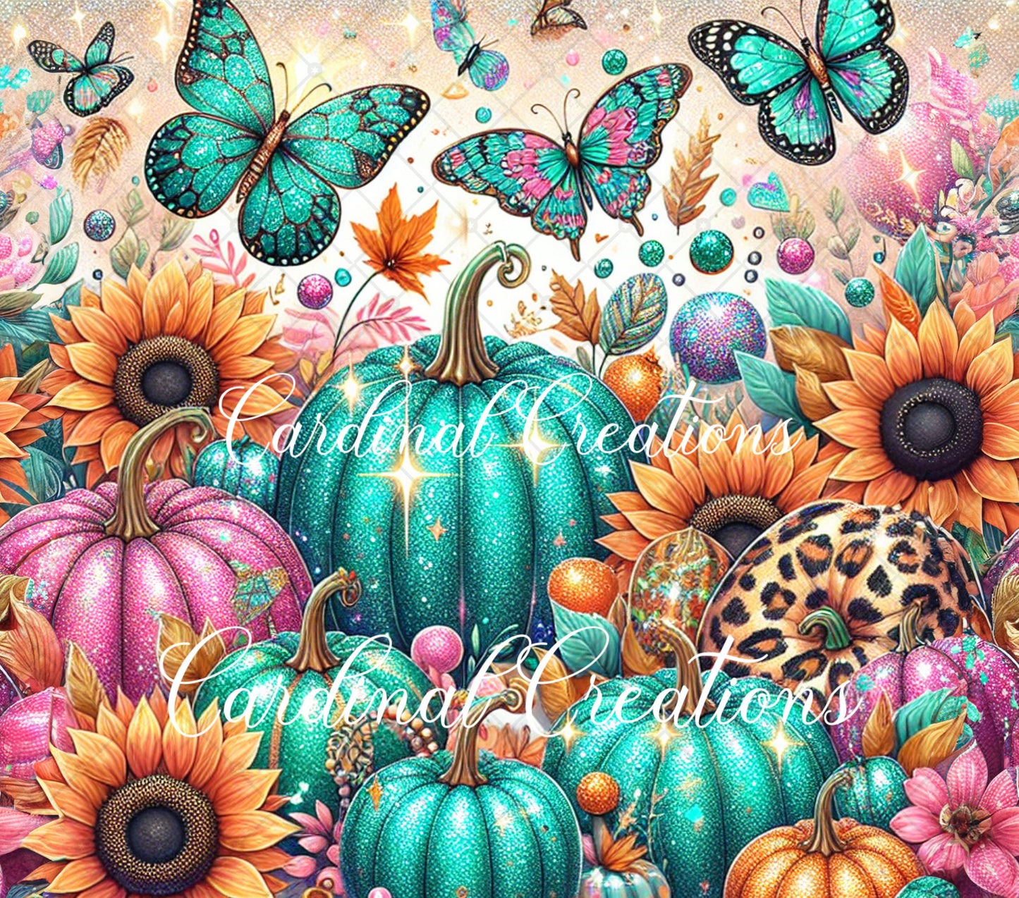 Teal & Leopard Pumpkins