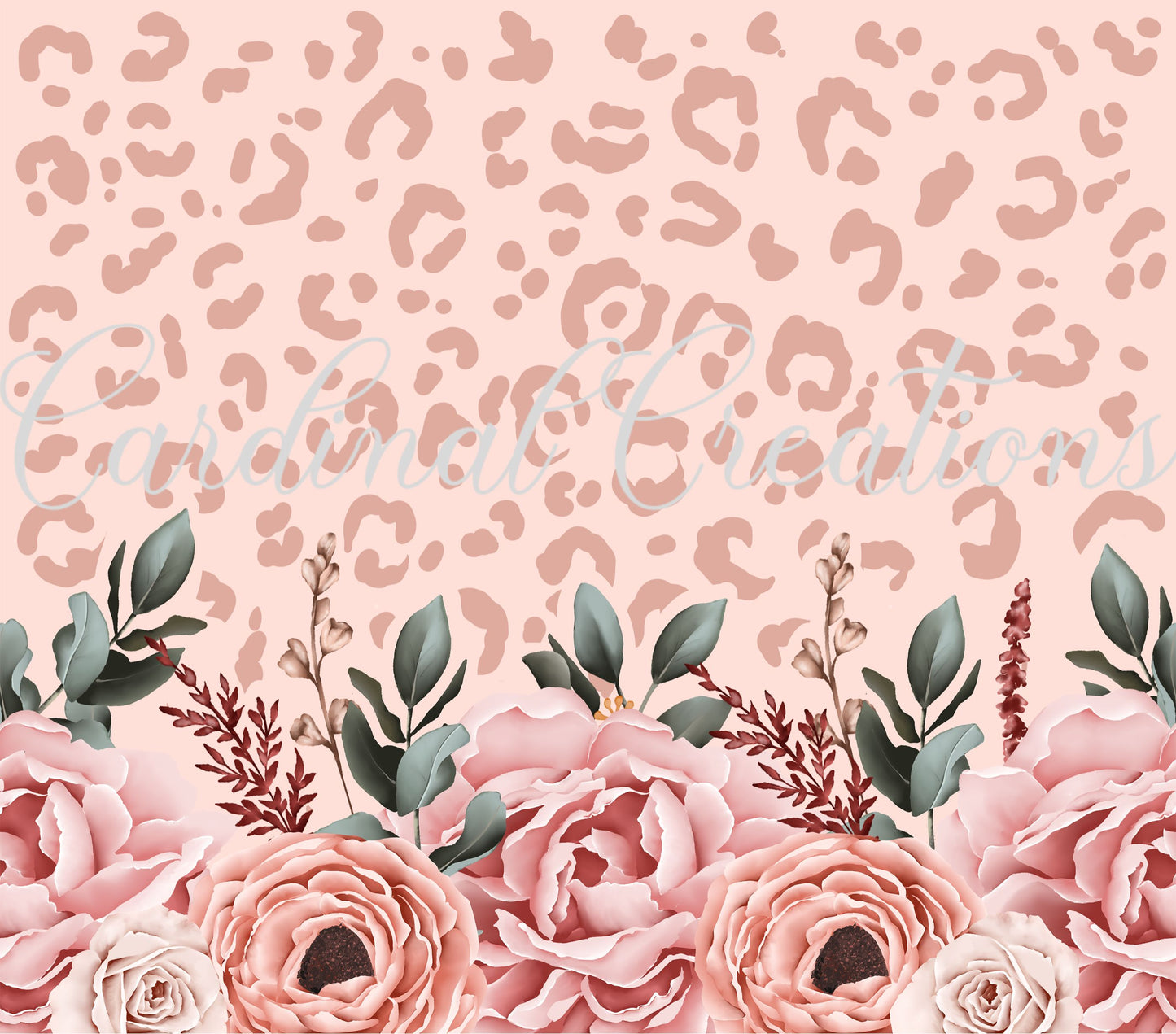 Blush Floral Leopard with Flowers