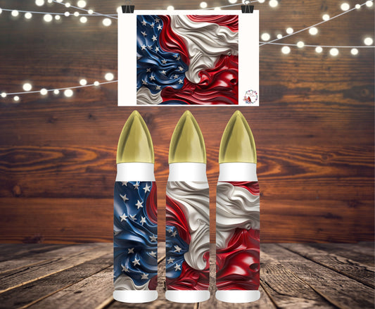 Bullet Thermos 33oz - 3D American Flag