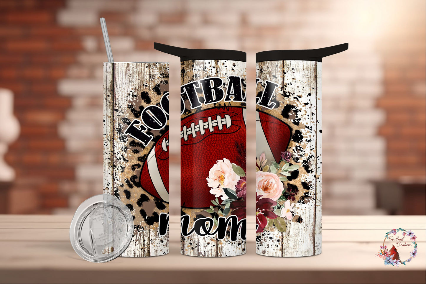 Football Mom Floral Leopard