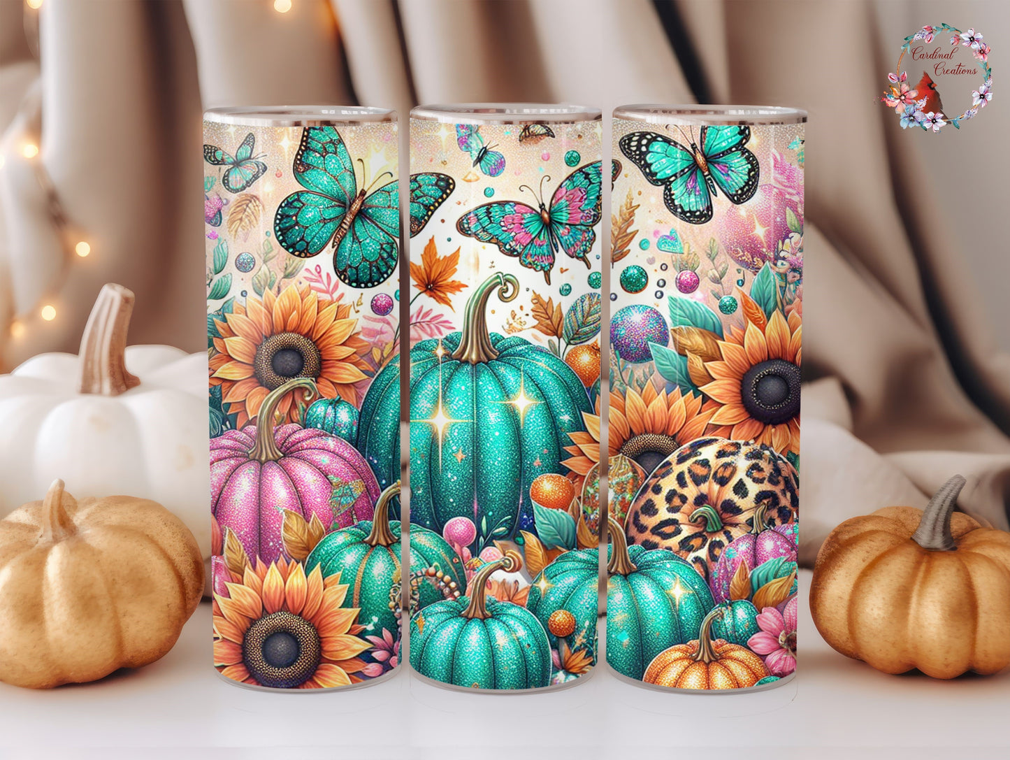 Teal & Leopard Pumpkins