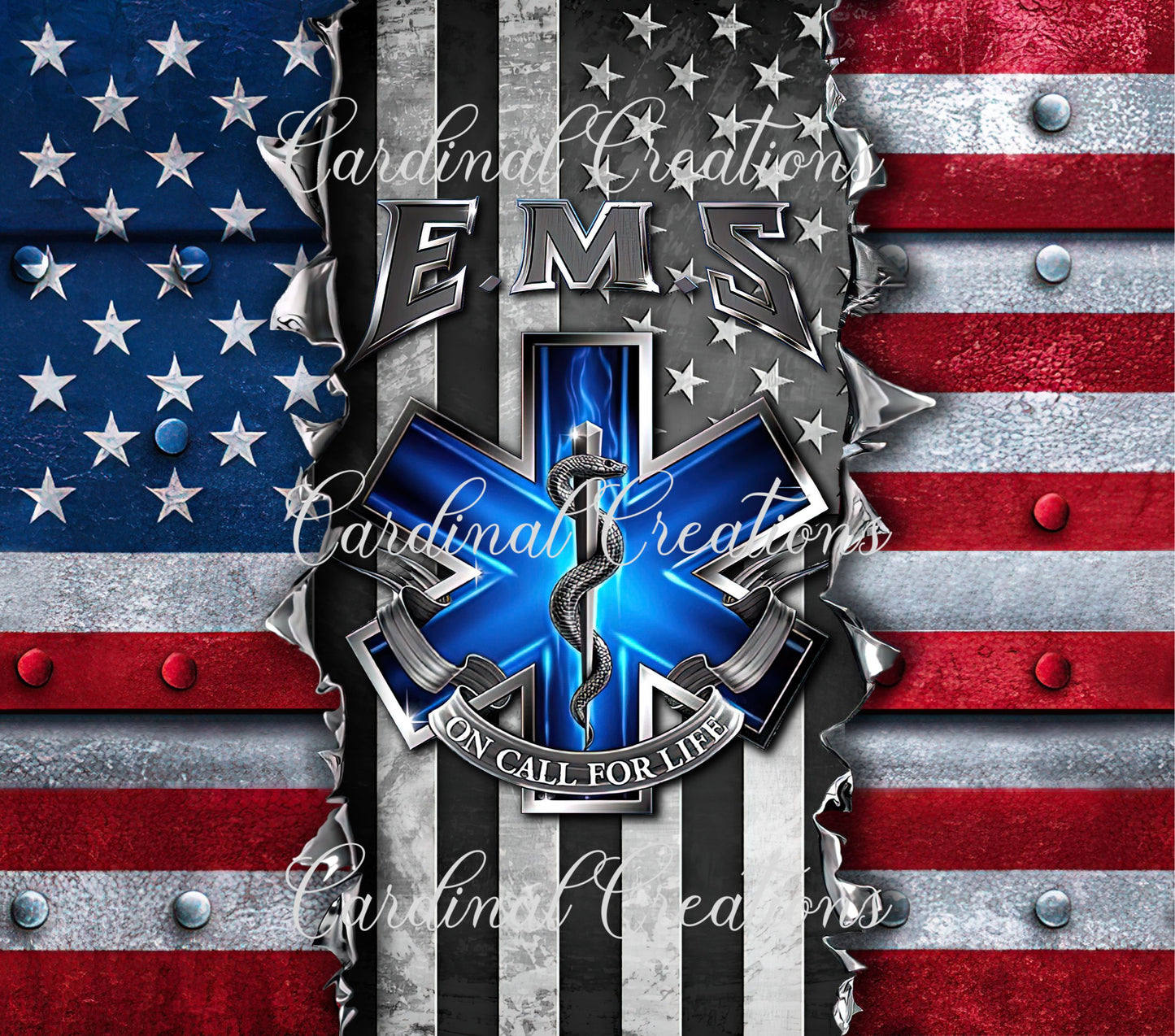 EMS with American Flag